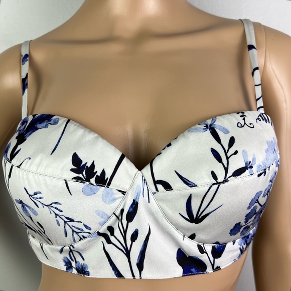 NEW FAVORITE DAUGHTER REVOLVE FLORAL PRINT SATIN BRA TOP - Picture 3 of 8